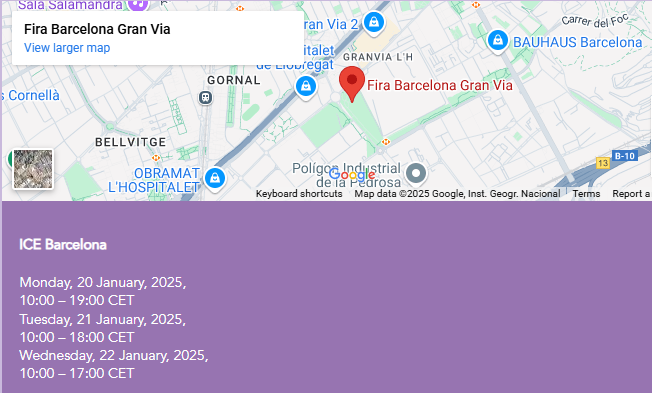 Ice Barcelona Calendar